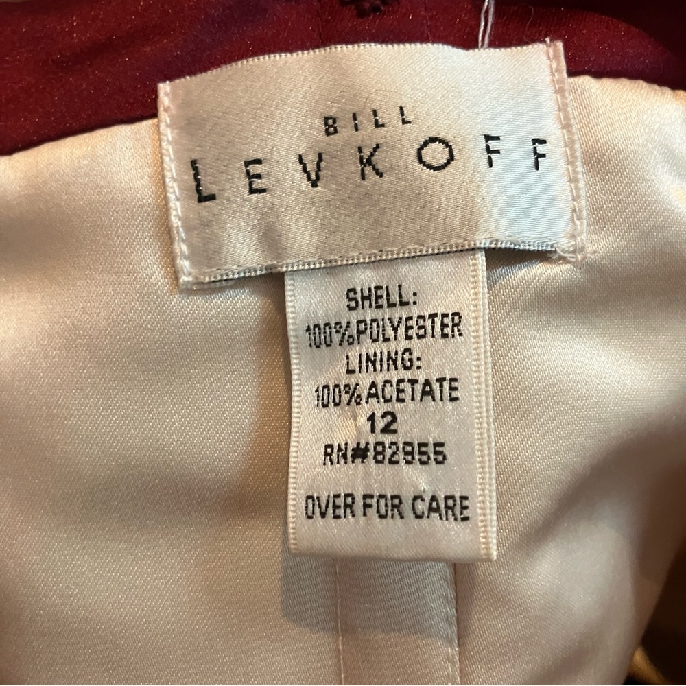 Bill Levkoff Burgundy and Cream 3-piece Dress - Picture 3 of 6